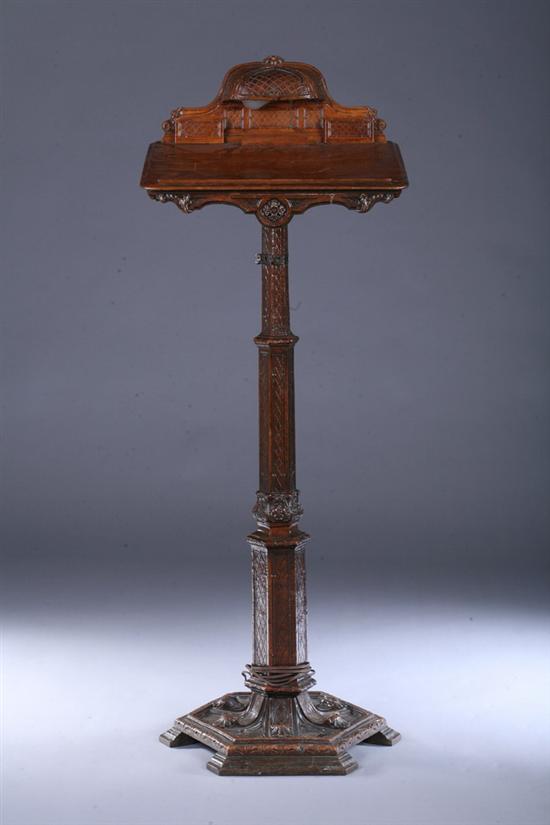 Appraisal: RENAISSANCE REVIVAL STYLE CARVED WALNUT LECTERN early th century Arching