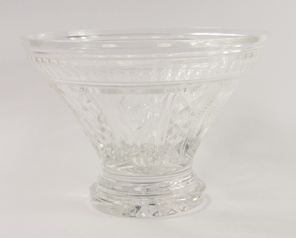 Appraisal: A Waterford Millennium cut glass centrepiece bowl of tapering footed