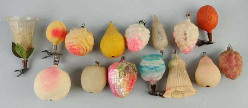 Appraisal: Lot of Glass Christmas Ornaments Description Includes fruit and flowers