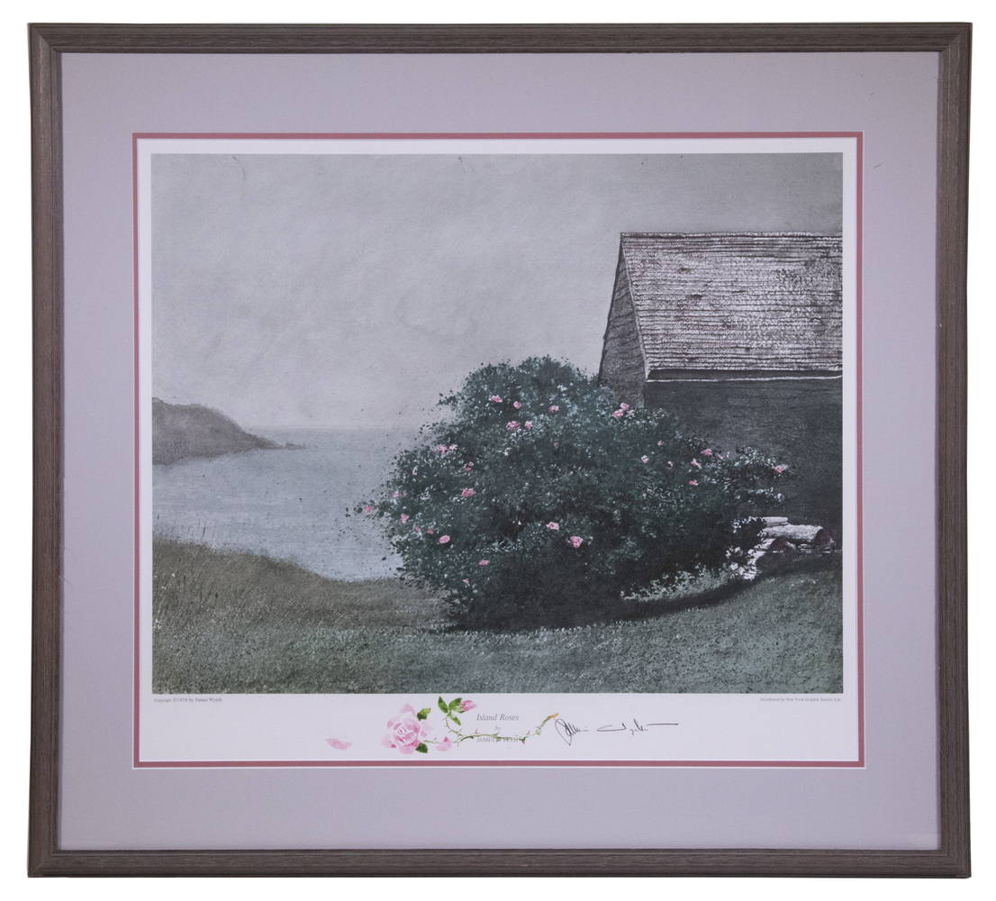 Appraisal: JAMIE WYETH PA ME DE - Island Roses giclee print