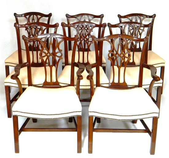 Appraisal: Eight Baker Furniture Co Chippendale style dining chairs th C