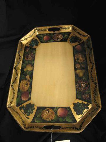 Appraisal: Tin Tole Tray fruit floral