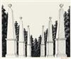 Appraisal: EDWARD GOREY Cemetery Garden obelisks with skulls Set design for