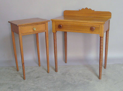 Appraisal: Pine one drawer stand together with a work table h