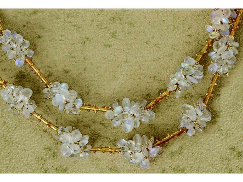 Appraisal: REBECCA KOVEN DOUBLE STRAND MOONSTONE CHERRY BLOSSOM NECKLACE Two strands