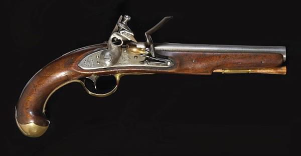 Appraisal: A U S Model flintlock martial pistol by Simeon North