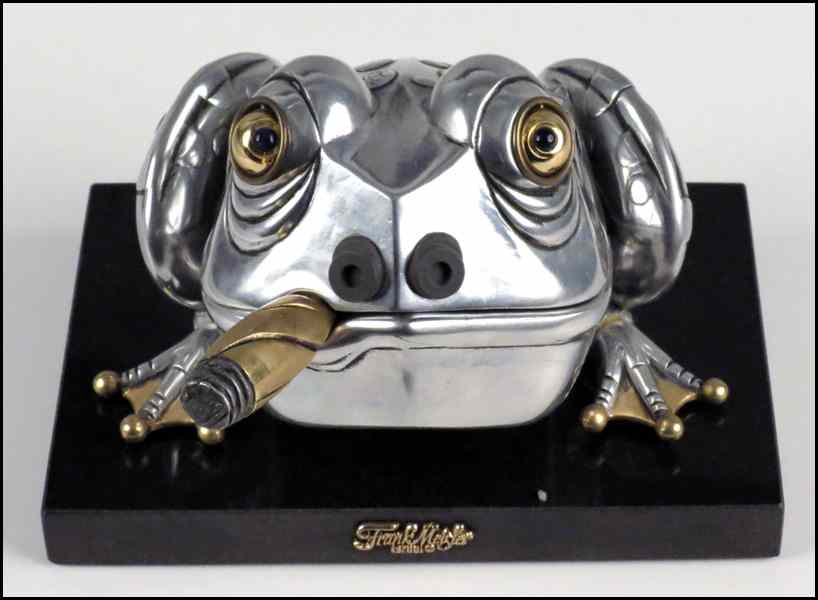 Appraisal: FRANK MEISLER ISRAELI BORN FROG BOX Aluminum box edition Signed