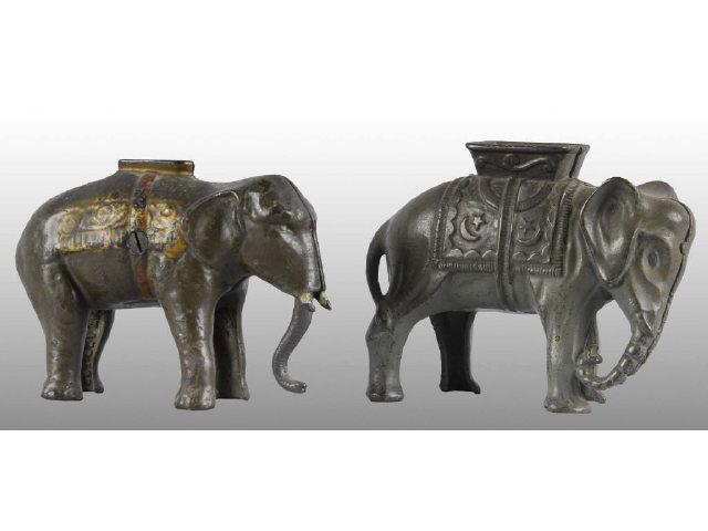 Appraisal: Lot of Cast Iron Elephant Still Banks Description No repairs