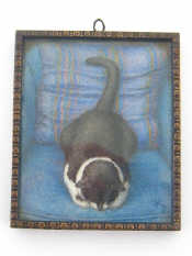 Appraisal: Joyce Kilburn A miniature of a cat on a chair