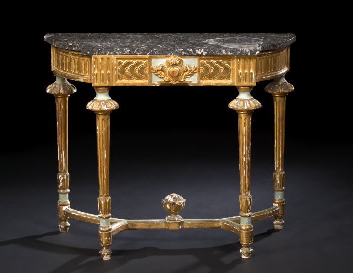 Appraisal: Italian Giltwood and Marble-Top Console Table third quarter th century