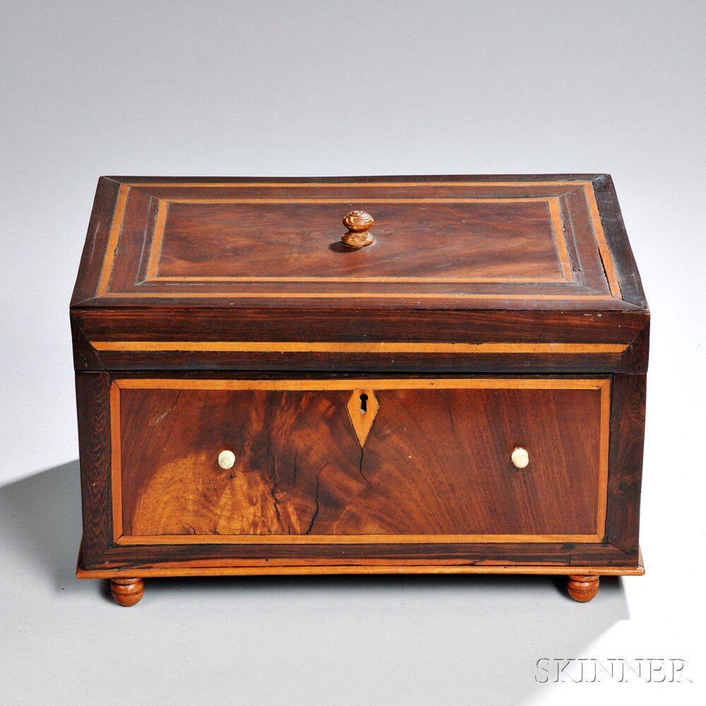 Appraisal: Georgian Mahogany Tea Caddy England early th century with inlaid