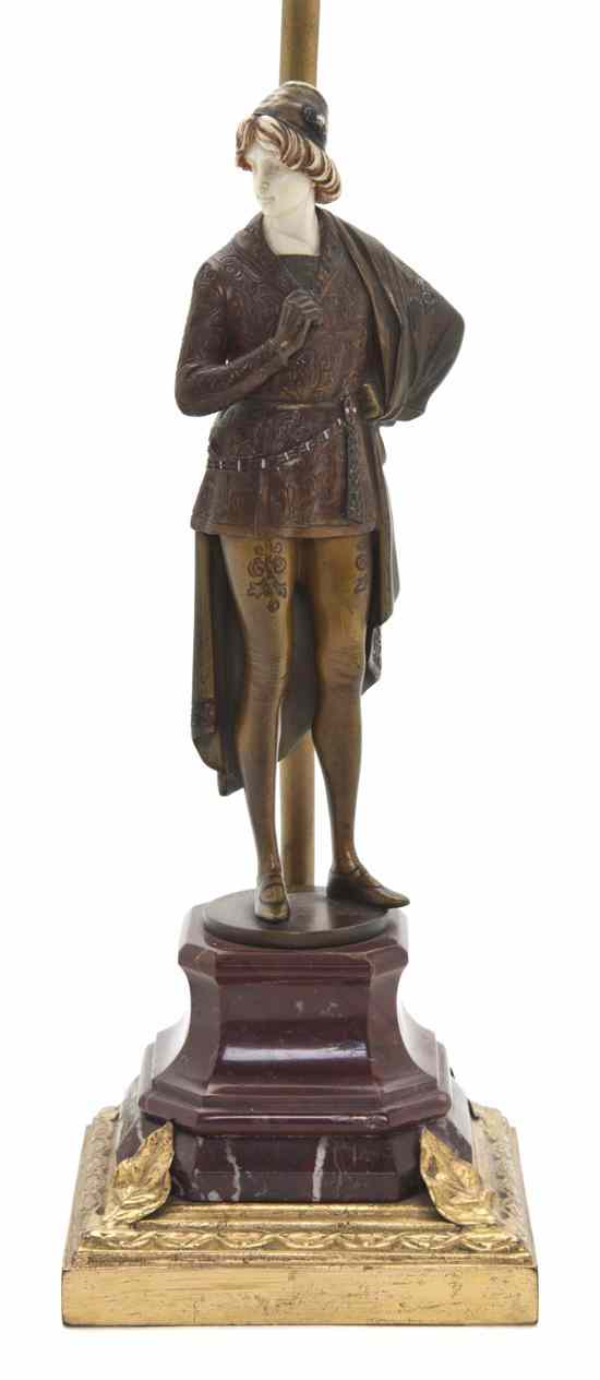 Appraisal: A German Bronze and Ivory Figure Hans Keck depicting a