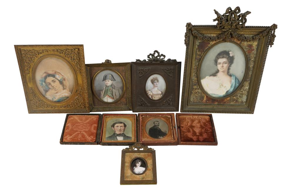 Appraisal: COLLECTION OF PORTRAIT MINIATURESfive painted portraits one enamel portrait and