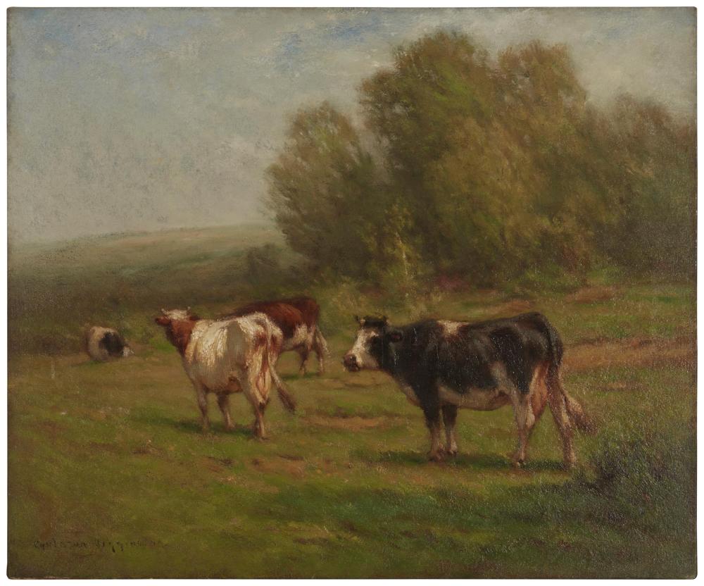 Appraisal: GUY CARLETON WIGGINS - COWS IN PASTURE OIL ON CANVAS