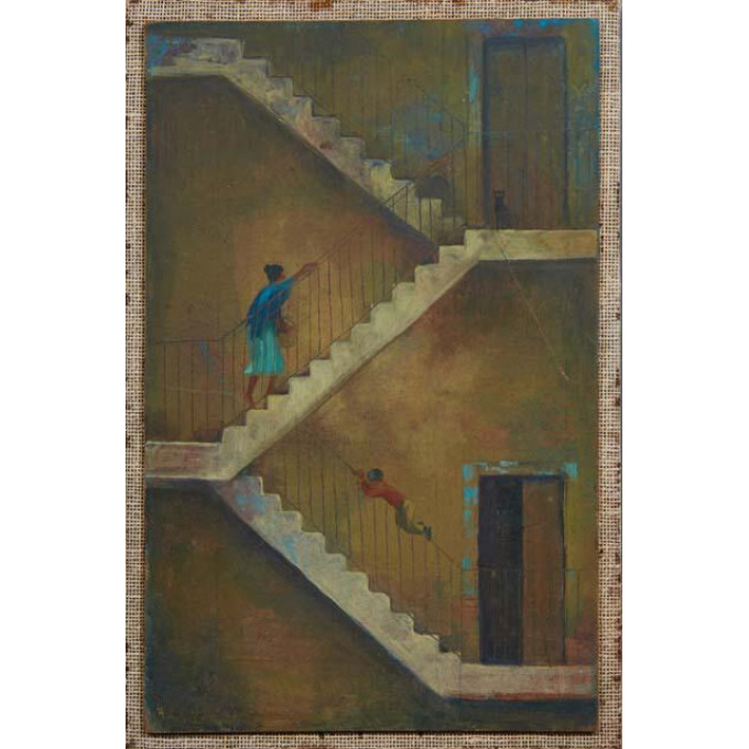 Appraisal: George Frederick Castleden - New Orleans England Climbing the Stairs