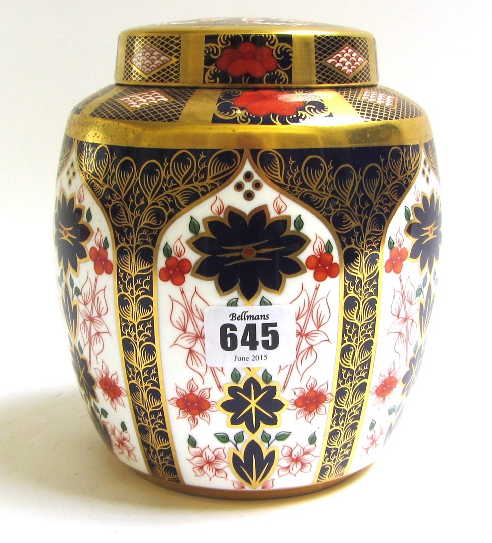 Appraisal: A modern Crown Derby ginger jar and cover six modern