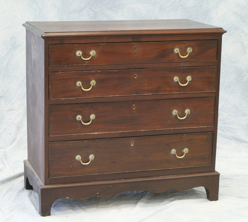 Appraisal: Mahogany Chippendale -Drawer Chest beaded drawers replaced feet and brasses