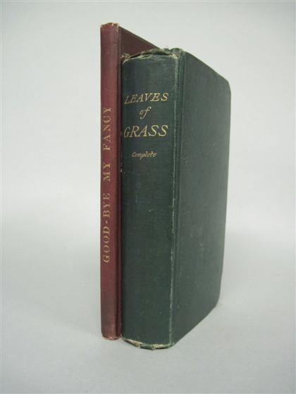 Appraisal: vols Whitman Walt Leaves of Grass Washington D C vo