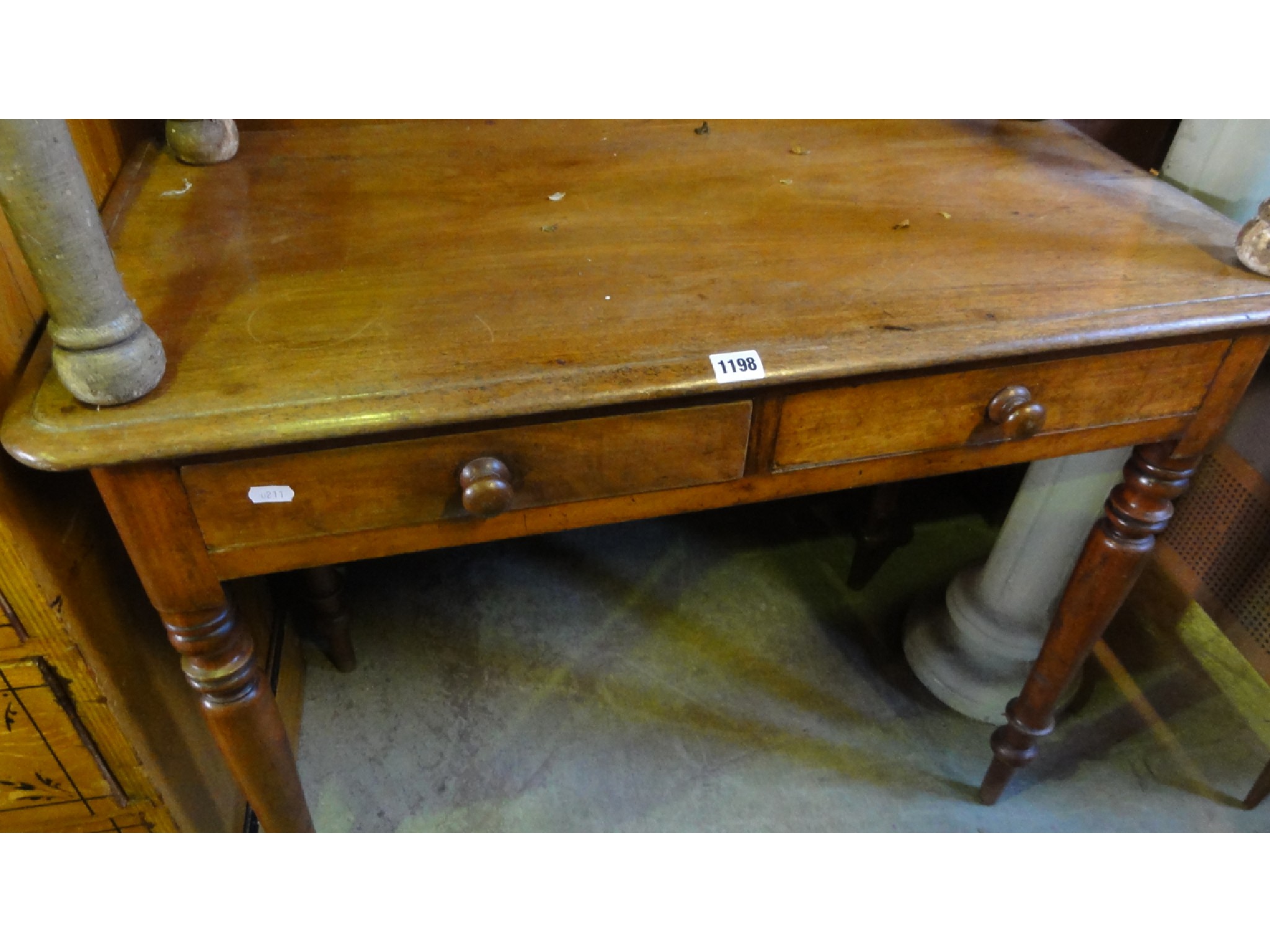 Appraisal: A th century mahogany side table rectangular top with moulded