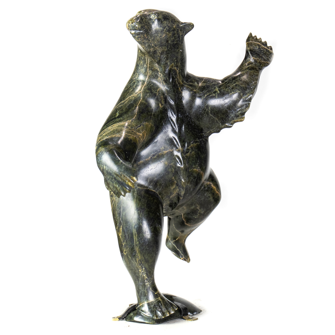 Appraisal: AN INUIT SERPENTINE FIGURE OF A DANCING BEAR An Inuit