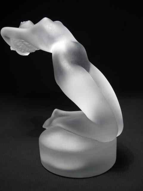 Appraisal: Lalique ''Chrysis'' frosted crystal figure of a nude woman Measures