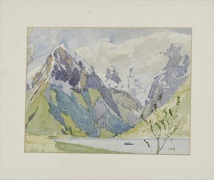 Appraisal: Eliot O'Hara th C Balholn Norway Watercolor on panel signed