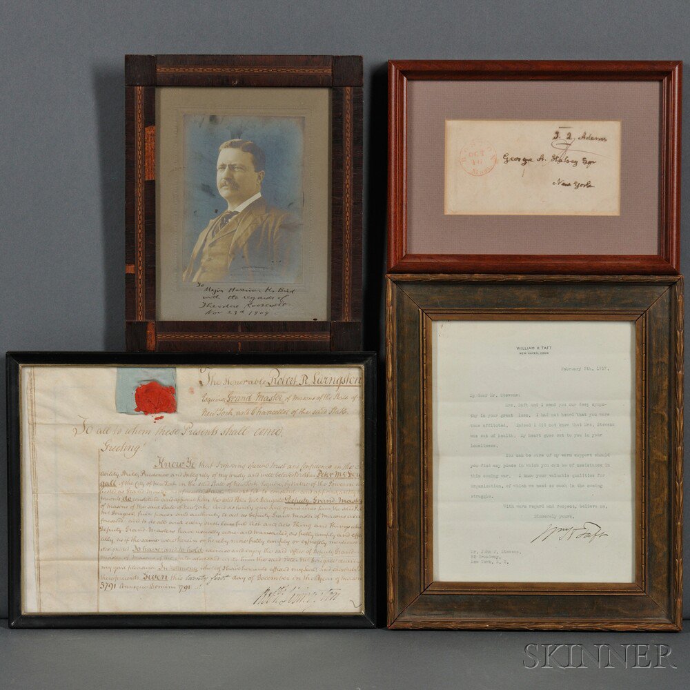 Appraisal: Autograph Collection Twenty-five Frames Extensive collection of signed documents short