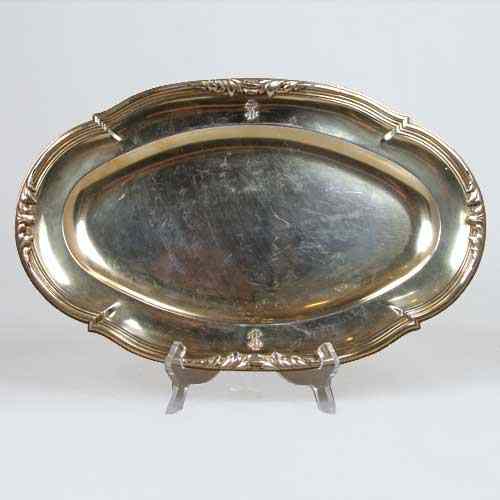 Appraisal: A French Gilt Silver Oval Shaped Platter Gustave Keller circa