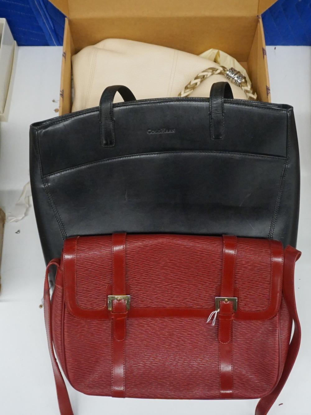 Appraisal: Three Leather Shoulder Bags Cole Haan Brighton and Phynes