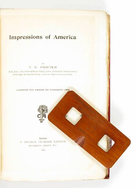 Appraisal: PORTER T C Impressions of America London C Arthur Pearson