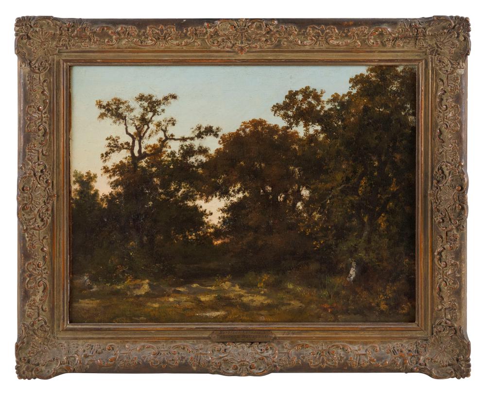 Appraisal: ATTRIBUTED TO THEODORE ROUSSEAU FRANCE - BARBIZON LANDSCAPE OIL ON