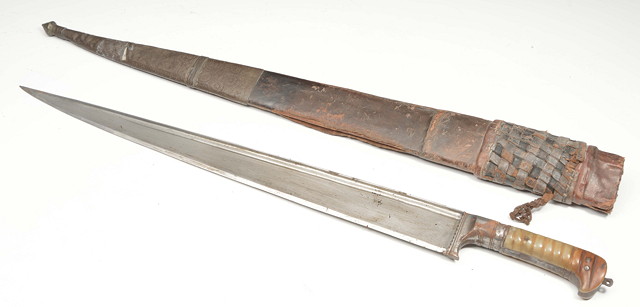 Appraisal: A TH CENTURY AFGHAN LONG KHYBER KNIFE with steel blade