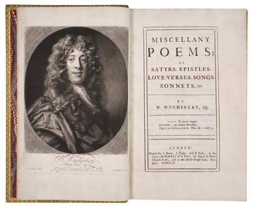 Appraisal: LARGE-PAPER COPY WITH DUPLICATE PORTRAIT WYCHERLEY WILLIAM Miscellany Poems Mezzotint