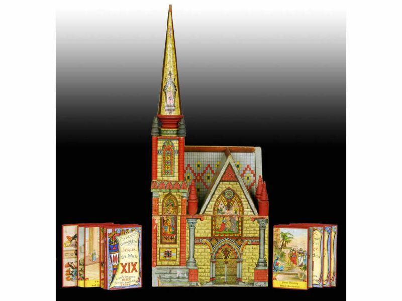 Appraisal: Paper on Wood Church Set in Box Description Box -