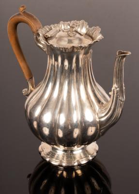 Appraisal: A William IV silver coffee pot James Charles Edington London