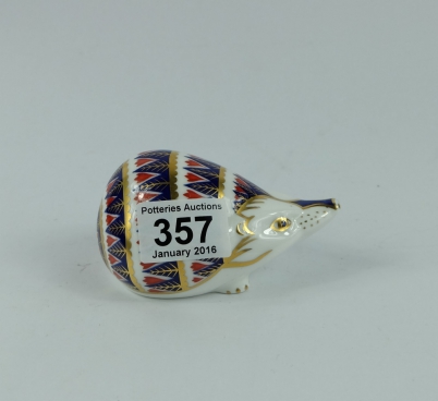 Appraisal: Royal Crown Derby Hedgehog with gold stopper