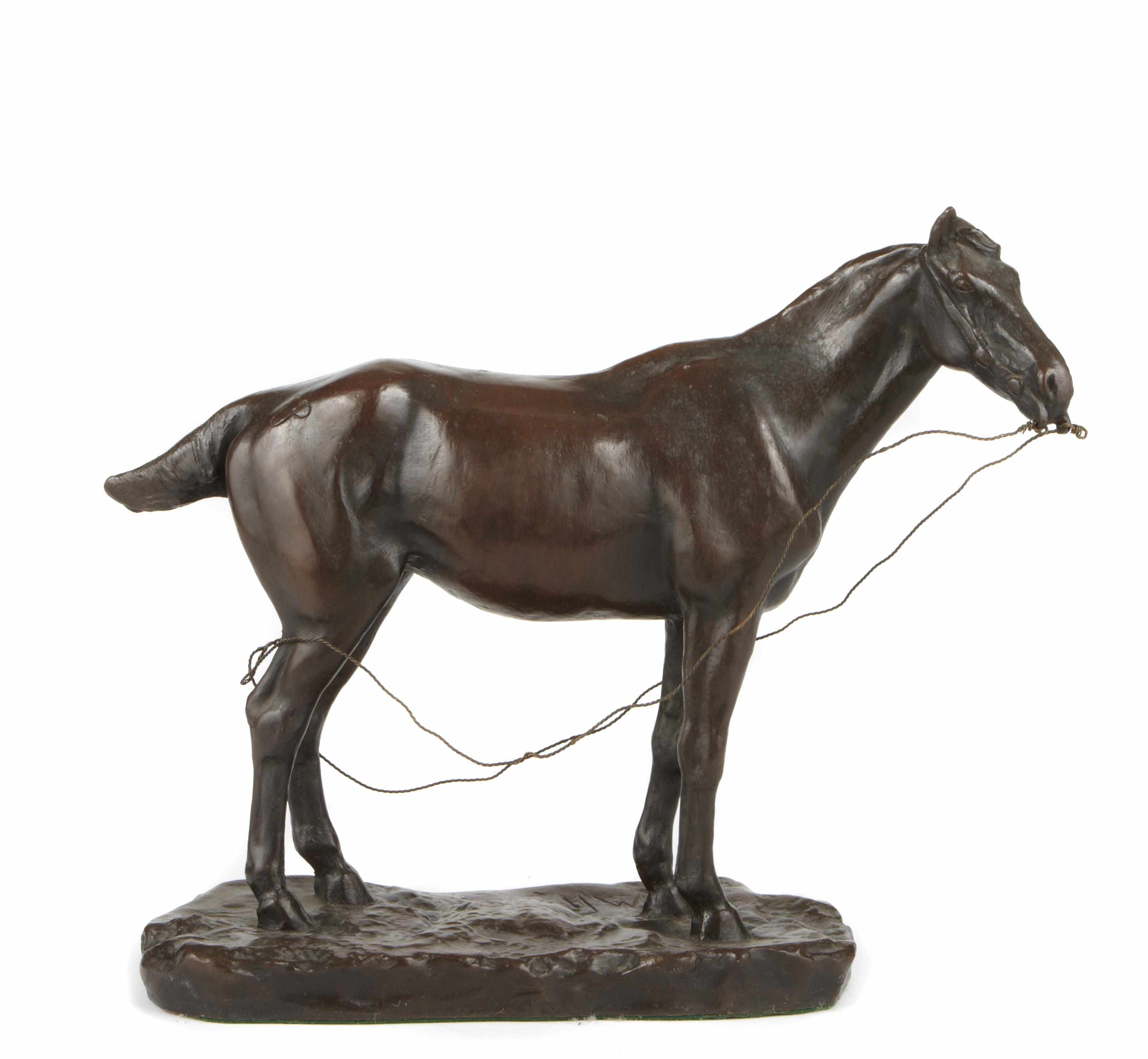 Appraisal: After Charles Marion Russell Standing horse with bridle initialed 'CMR'