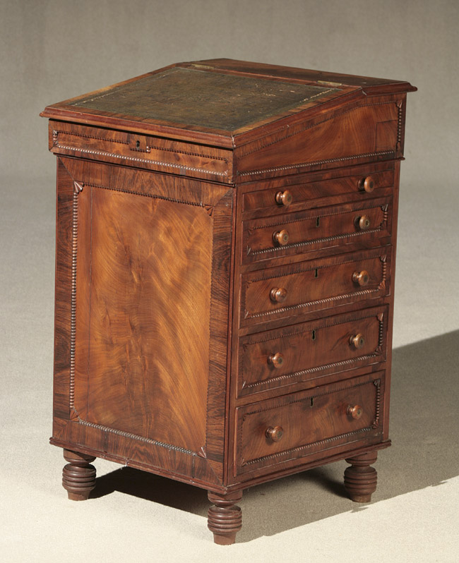 Appraisal: Victorian Rosewood Crossbanded Mahogany Davenport Desk Third Quarter th Century