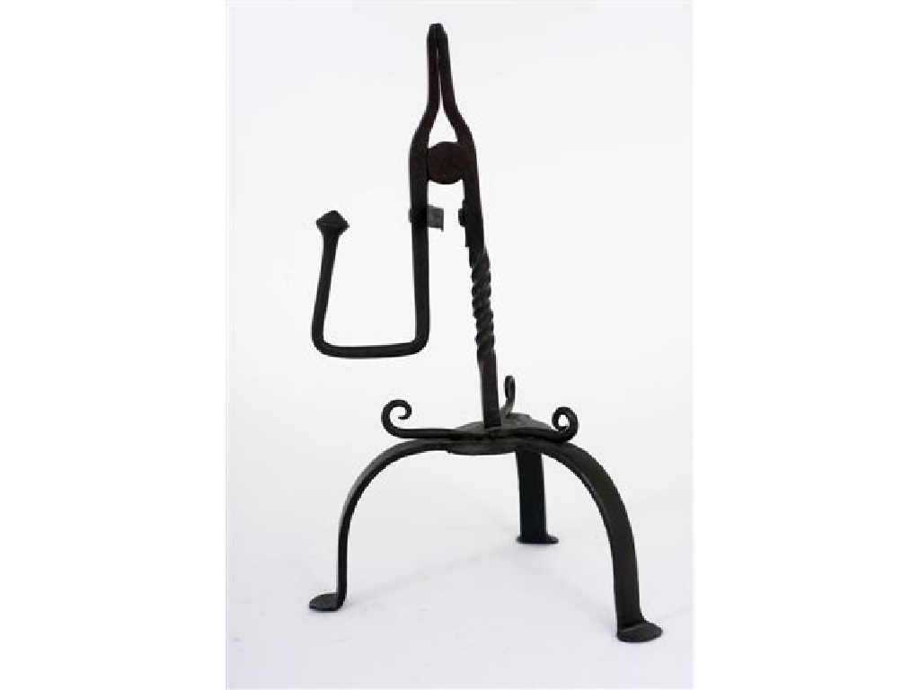 Appraisal: WROUGHT-IRON RUSH NIP late th early th century with square