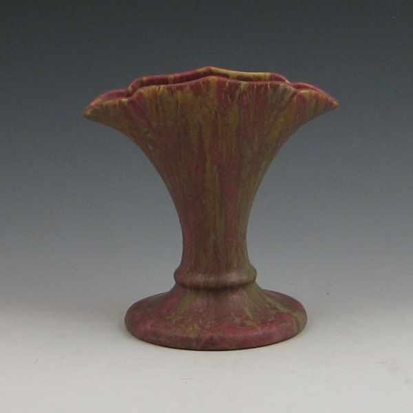 Appraisal: Roseville Carnelian II - '' fan vase Marked with Rv