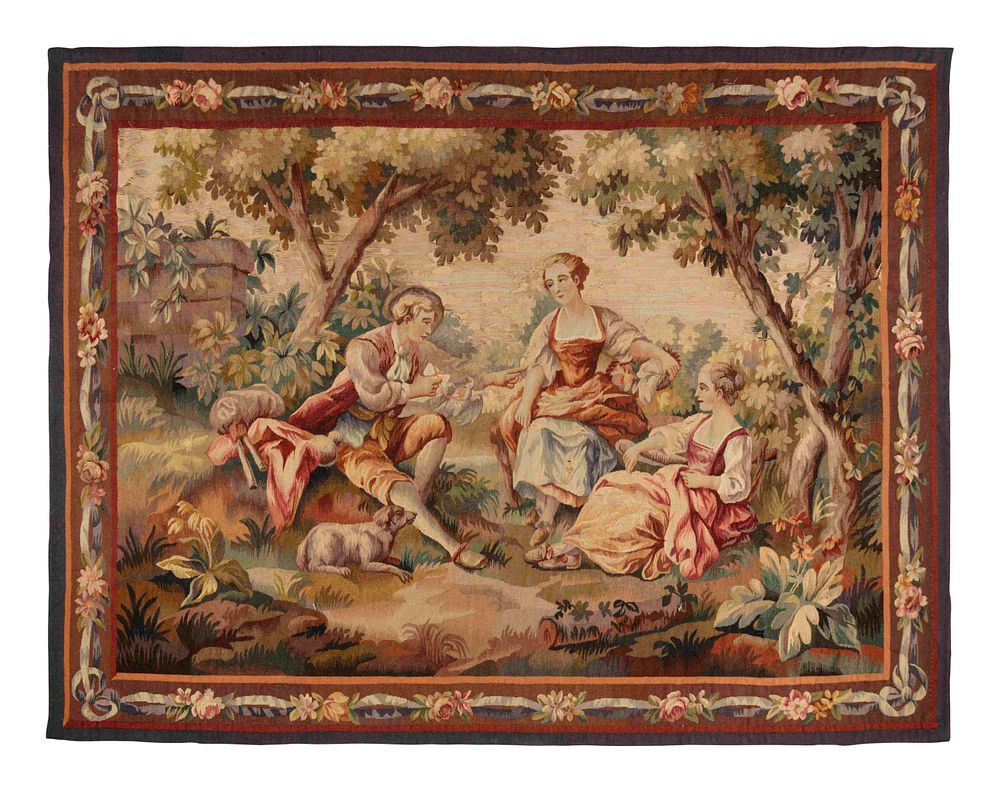 Appraisal: A French Wool Tapestry A French Wool Tapestry Circa feet