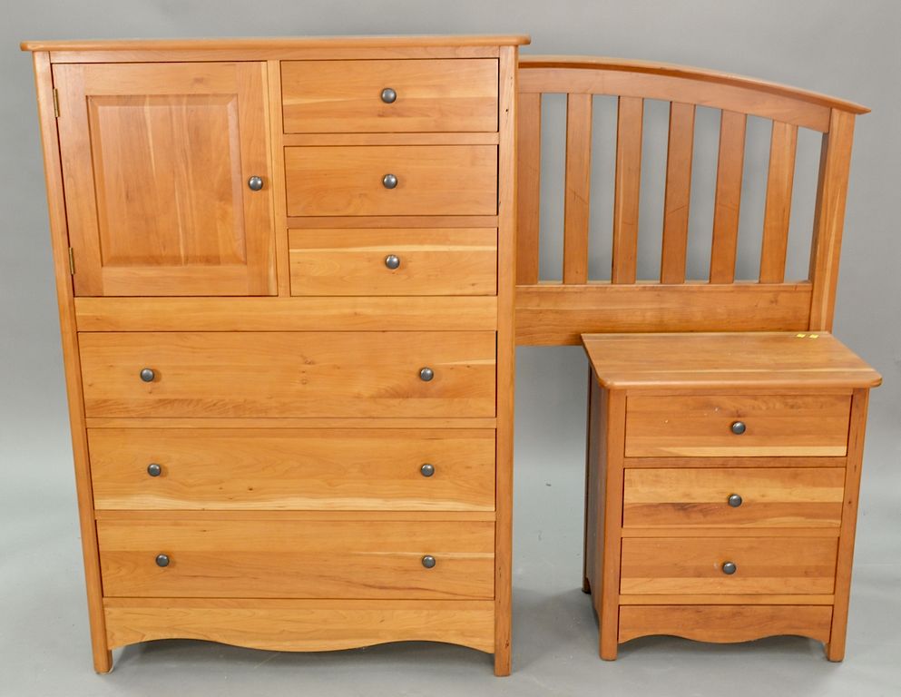 Appraisal: Richardson cherry three piece bedroom set including a queen headboard