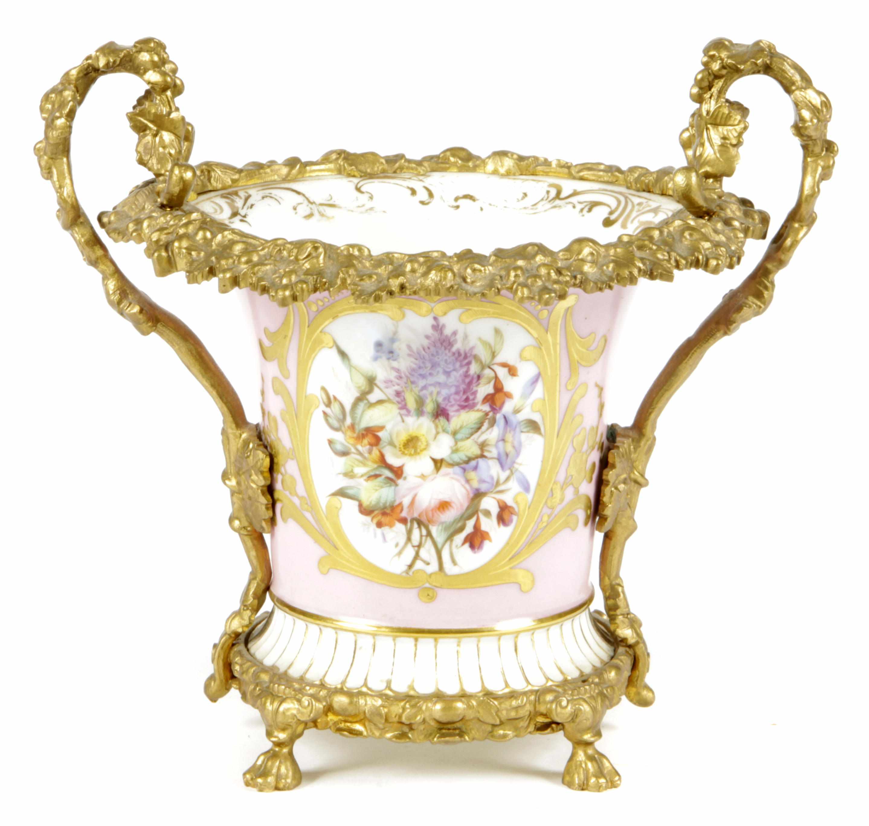 Appraisal: A Sevres porcelain urn In later gilt bronze mounts height