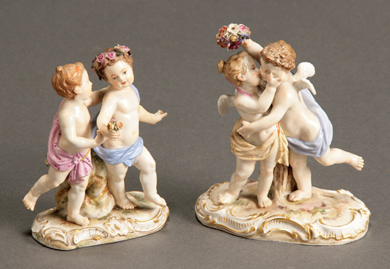 Appraisal: Two Meissen Figural Groups of Putti Late th-Early th Century