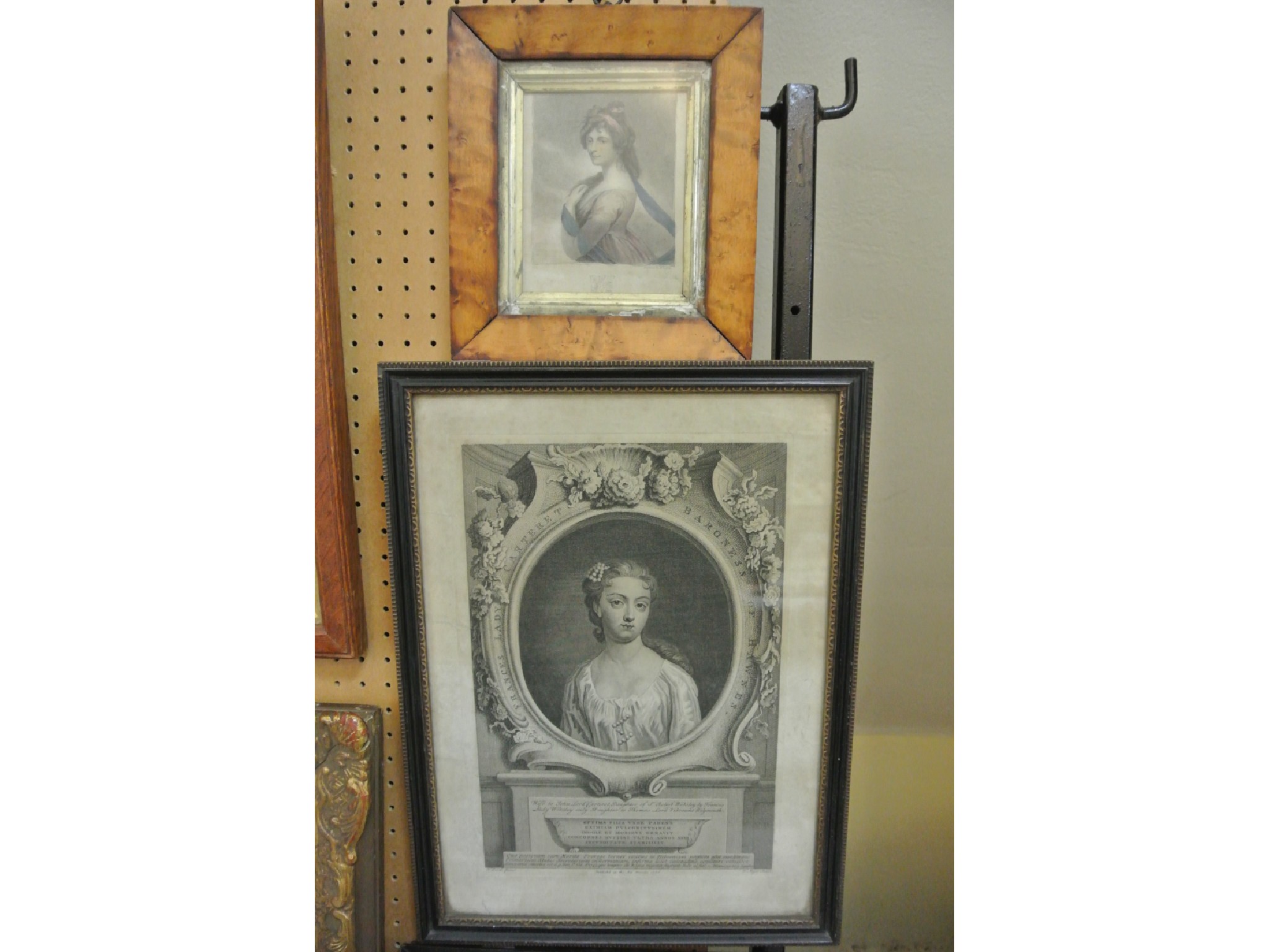 Appraisal: Two th century black and white portrait engravings one showing