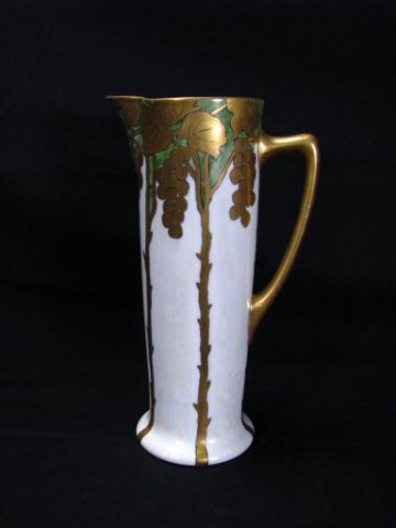 Appraisal: French Porcelain Decorated Pitcher marked JPL with grape and leaf