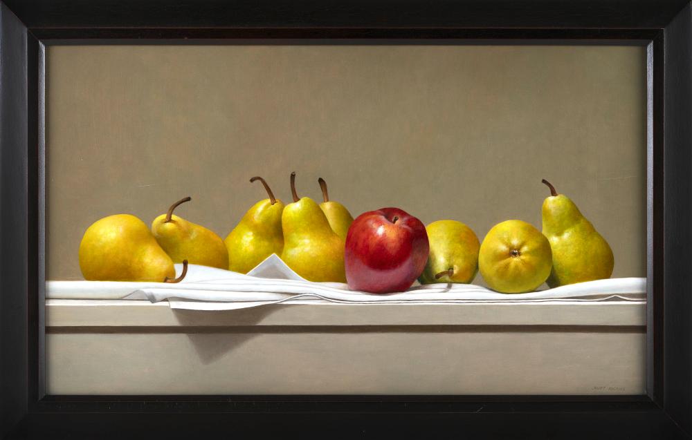 Appraisal: JANET RICKUS MASSACHUSETTS B APPLE AND PEARS OIL ON PANEL