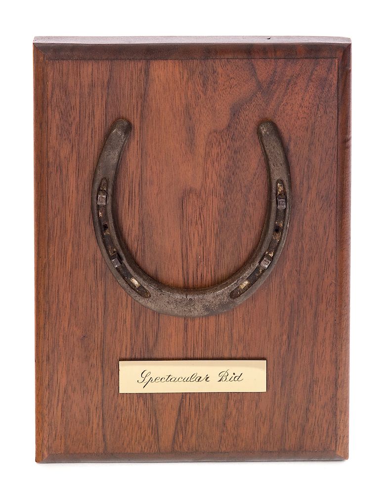 Appraisal: Kentucky Derby Winner Spectacular Bid Horseshoe Measures tall wide Good