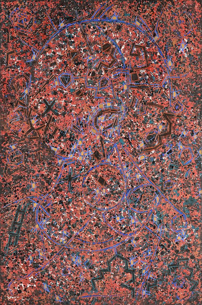 Appraisal: LEE MULLICAN American - A PAINTING Untitled from Spirit Head