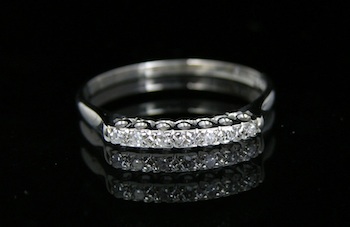 Appraisal: A White Gold and Diamond Band k white gold ring